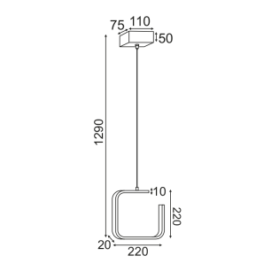 Κρεμαστά ΚΡΕΜΑΣΤΟ Φ/Σ LED 8W 3000K 780LM ΜΑΥΡΟ ΜΕΤΑΛΛΙΚΟ 22X11XH129CM EUCLID1