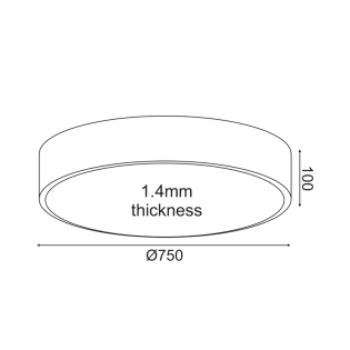 Όροφής ^ΟΡΟΦΗΣ Φ/Σ LED 60W 4800LM 3000K ΜΑΥΡΟ ΜΕΤ/ΚΟ D75XH10CM OPTIMUS