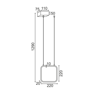 ^ΚΡΕΜΑΣΤΟ Φ/Σ LED 9W 3000K 870LM ΜΑΥΡΟ ΜΕΤΑΛΛΙΚΟ 22X11XH129CM SYMETRIA