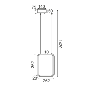 Κρεμαστά ^ΚΡΕΜΑΣΤΟ Φ/Σ LED 15W 3000K 1390LM ΜΑΥΡΟ ΜΕΤΑΛΛΙΚΟ 26X14XH142CM SYMETRIA