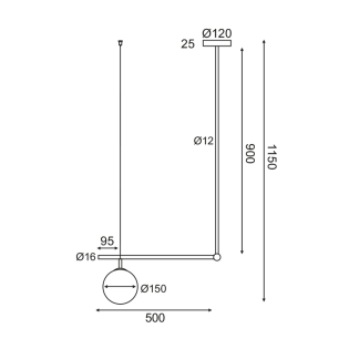 ΚΡΕΜΑΣΤΟ Φ/Σ 1ΧΕ27 ΜΕΤΑΛΛΙΚΟ+ΟΠΑΛ ΓΥΑΛΙ 56X15XH115CM THETIS