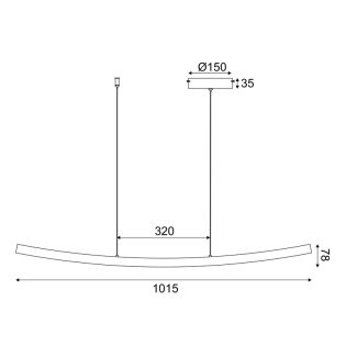 ^ΚΡΕΜΑΣΤΟ Φ/Σ LED 20W 3000K 1400LM NAAVA ΜΑΥΡΟ ΑΛΟΥΜΙΝΙΟ IP20 102X15X110CM