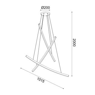 Κρεμαστά ^ΚΡΕΜΑΣΤΟ Φ/Σ LED 60W 3000K 4200LM NAAVA ΛΕΥΚΟ ΑΛΟΥΜΙΝΙΟ IP20 102X15X110CM