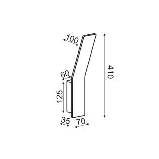 ΕΠΙΤΟΙΧΟ Φ/Σ LED 9W 3000K ΑΛΟΥΜΙΝΙΟ ΓΚΡΙ 40X7X12CM ZEN