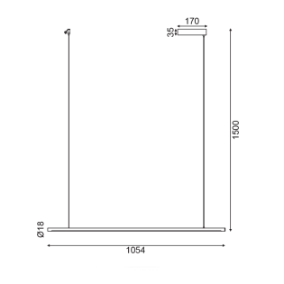 ΚΡΕΜΑΣΤΟ Φ/Σ LED 18W 3000K 920LM ΟΡΕΙΧΑΛΚΟ ΑΛΟΥΜΙΝΙΟ DIMMER ΑΦΗΣ 105Χ1,8ΧΗ150CM AVENUE