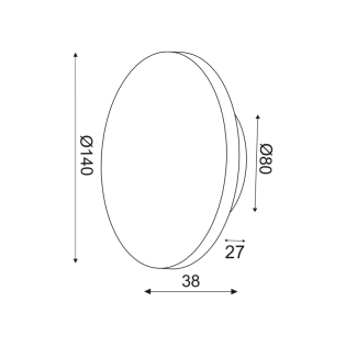 Όροφής ΕΠΙΤΟΙΧΟ Φ/Σ LED 5W 3000Κ ΜΑΥΡΟ MDF ΚΥΚΛΟΣ Φ14ΧΗ3,6CM ECLIPSE