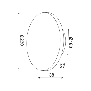 Οροφής ΕΠΙΤΟΙΧΟ Φ/Σ LED 10W 3000Κ ΜΑΥΡΟ MDF ΚΥΚΛΟΣ Φ22ΧΗ3,6CM ECLIPSE