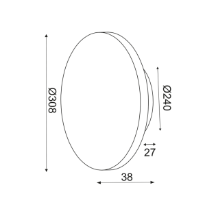 Επιτοίχια ΕΠΙΤ Φ/Σ LED 15W 3000Κ ΑΠΟΧΡ.ΑΝΟΙΧΤ ΞΥΛ MDF ΚΥΚΛ Φ30XH3,6CM ECLIPSE