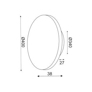 Επιτοίχια ΕΠΙΤ Φ/Σ LED 24W 3000Κ ΑΠΟΧΡ.ΤΣΙΜΕΝΤΟΥ MDF ΚΥΚΛΟΣ Φ40ΧΗ3,6CM ECLIPSE