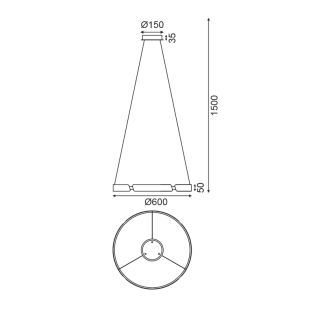 Προσφορές ΚΡΕΜΑΣΤΟ Φ/Σ LED 34W 3000K 2720LM ΟΡΕΙΧΑΛΚΟ ΑΛΟΥΜΙΝΙΟ D60XH150CM THEMIDA