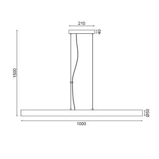 Προσφορές ΚΡΕΜΑΣΤΟ Φ/Σ LED 36W 3000K 2880LM 360° ΜΑΥΡΟ ΜΕΤ/ΚΟ+PVC 100XD5XH150CM YODA