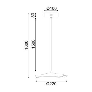 Κρεμαστά ^ΚΡΕΜΑΣΤΟ Φ/Σ LED 5W 3000K 400LM NINFEA ΟΡΕΙΧΑΛΚΟ ΜΕΤ/ΚΟ IP20 D22XH160CM