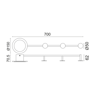 Επιτοίχια ^ΕΠΙΤΟΙΧΟ Φ/Σ LED 7W 3000K 560LM ΜΑΥΡΟ ΜΕΤΑΛΛΙΚΟ 70Χ7Χ15CM VALENTINO