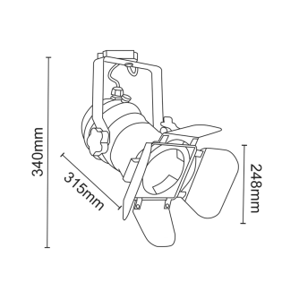 Επαγγελματικός Φωτισμός TRACK LIGHT No242 BLACK 4WIRE PAR30 E27