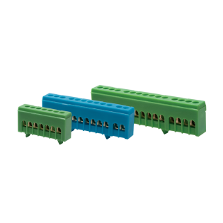 12 HOLES GREEN GROUND TERMINAL FOR DIN RAIL