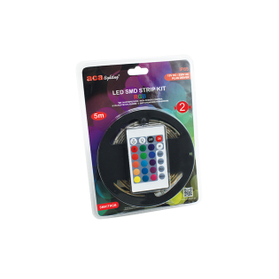 Ταινίες LED κι Εξαρτήματα LED SMD STRIP KIT 5M IP65 RGB WITH REMOTE CONTROL & 12V DC PLUG DRIVER