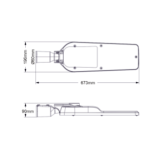 LED STREET LUMINAIRE 120W 16800LM 4000K 150⁰ x 75⁰ CLASS II IP66 10kV 230V AC IP66