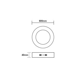 Επαγγελματικός Φωτισμός LED SLIM PANEL WHITE ROUND CEIL. 48W 3000K 3760Lm Φ600 230V Ra80