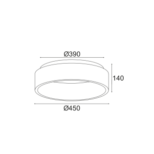 Όροφής ΟΡΟΦΗΣ Φ/Σ LED 36W CCT 3670LM ΜΑΥΡΟ ΜΕΤΑΛΛΙΚΟ D45XH14CM APOLLO