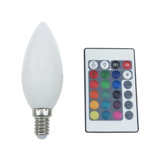 LED SMD E14 C37 4W IR RGB+3.000K 230V AC 300LM RA80 30000H 270°