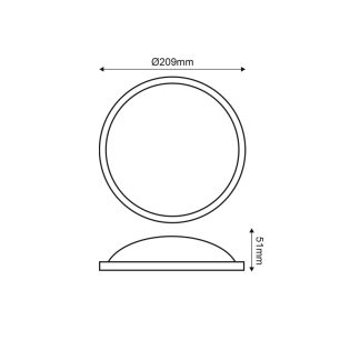 LED PC BLACK CEIL LUMINAIRE 230V AC IP65 20W 1700lm 3000K 110° Ra80