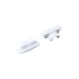 Προφίλ Αλουμινίου κι Εξαρτήματα SET OF WHITE PLASTIC END CAPS FOR P108, 1PC WITH HOLE & 1PC WITHOUT HOLE