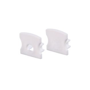 Ταινίες LED κι Εξαρτήματα SET OF WHITE PLASTIC END CAPS FOR PROFILE P113, 1 WITHOUT HOLE & 1 WITH HOLE