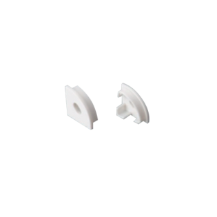 SET OF WHITE PLASTIC END CAPS FOR P161, 1PC WITH HOLE & 1 PC WITHOUT HOLE