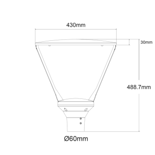 LED URBAN LUMINAIRE WITH ADJUSTABLE WATTAGE 30/40/50W 170/165/160 LM/W 4000K 230V 5YRS GUARANTEE