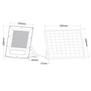 SOLAR SMD LED FLOOD LIGHT 180W 4000K IP66 90° Ra80 2YEARS GUARANTEE