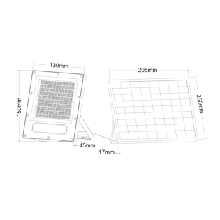 Ηλιακά SOLAR SMD LED FLOOD LIGHT 60W 4000K IP66 90° Ra80 2YEARS GUARANTEE