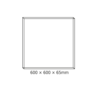 CEILING ALUM FRAME 60x60x6.5cm FOR OTIS*N, ROVE, DEBA & TREGO LED PANELS (WITH SCREWS)