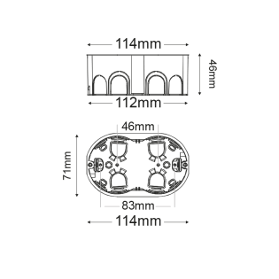 FL.MOUNT.JUNCT.HOLLOW WALLS BOX 3 MODULES