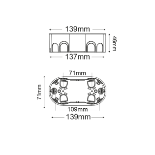 FL.MOUNT.JUNCT.HOLLOW WALLS BOX 4 MODULES