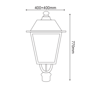 ΦΑΝΑΡΙ 4 ΠΛΕΥΡΩΝ RAL7016M ΚΟΛΩΝΑΣ Φ76 40Χ40Χ77CM