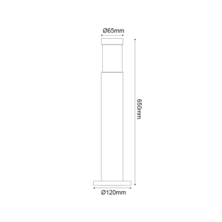 Κολωνάκια ΚΟΛΩΝΑΚΙ No1032  ΑΛΟΥΜΙΝ.65CM E27 ΓΚΡΙ  RAL7016M