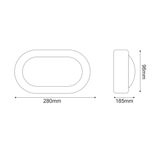 ΑΠΛΙΚΑ ΜΑΥΡΗ ΙΡ54 Ε27 max.60W  280 x 185 x 96mm  RAL C0026