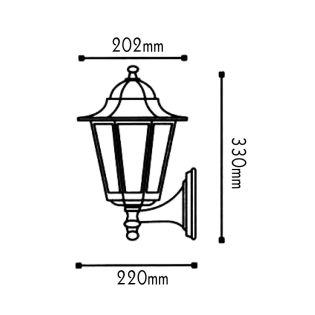 Επιτοίχια και Χωνευτά LANTERN HEXAGON RUST E27 UP