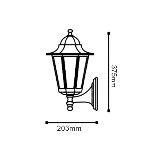 ΦΑΝΑΡΙ ΤΟΙΧΟΥ ΜΑΥΡΟ ΙΡ44 Ε27 60W ΠΑΝΩ  RAL C0026