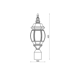 ΦΑΝΑΡΙ ΕΠΙΤΟΙΧΟ ΜΑΥΡΟ ΙΡ44 Ε27 max.60W  RAL C0026