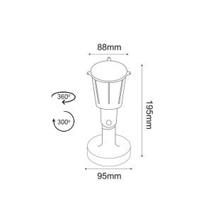 LED PP BLACK SPOT LIGHT230V IP54 6W 3000K 480Lm SMD120°Ra80