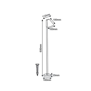 GU10 POST LUMINAIRE 230V AC DARK GREY IP65 MAX.20W WITH SPIKE AND BASE