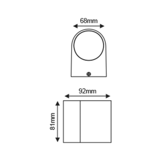 GU10 WALL LUMINAIRE 230V AC SAND BLACK IP65 MAX.35W