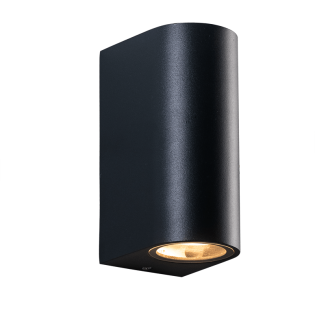 GU10 WALL LUMINAIRE 230V AC SAND BLACK IP65 MAX.2X35W