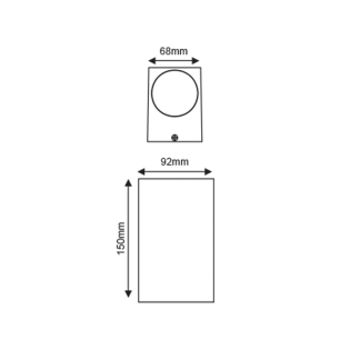 GU10 WALL LUMINAIRE 230V AC GOLDEN BLACK IP65 MAX.2X35W