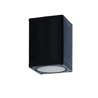 E27 PAR30 SQUARE CEILING LUMINAIRE 230V AC SAND BLACK IP65 MAX.35W