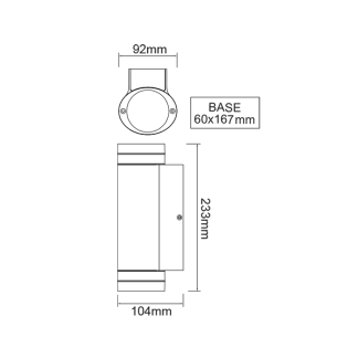 Επιτοίχια και Χωνευτά GU10 WALL LUMINAIRE 230V AC DARK GREY IP54 MAX.2X35W