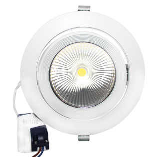 Επαγγελματικός Φωτισμός WHITE LED RECESSED MOVABLE LUMINAIRE 30W 3000K 60° 3400LM 230V Ra80