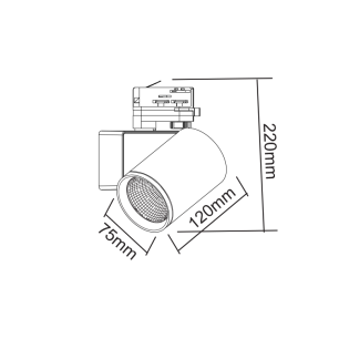 Επαγγελματικός Φωτισμός GREY LED TRACK LUMINAIRE 20W 4000K 1-PHASE 34° 2100LM 230V AC Ra80