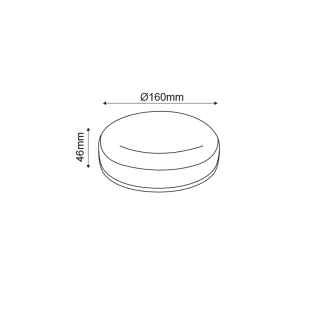 Οροφής LED PC WHITE CEILING LUMINAIRE 230V AC IP66 12W 1070lm 4000K 180° Ra80